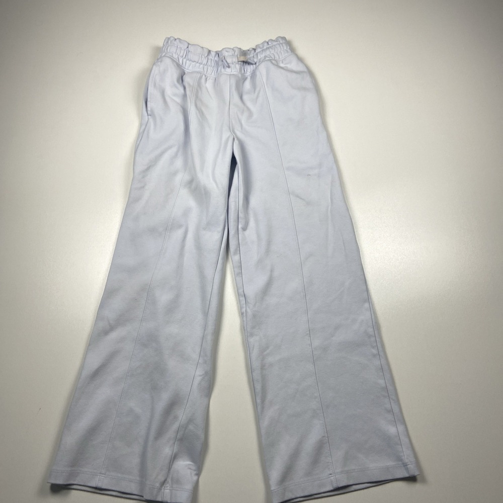 Tek Gear Wide Leg Sweat Pants Girl's L (10/12) Lt Blue Stretch Drawstring Waist